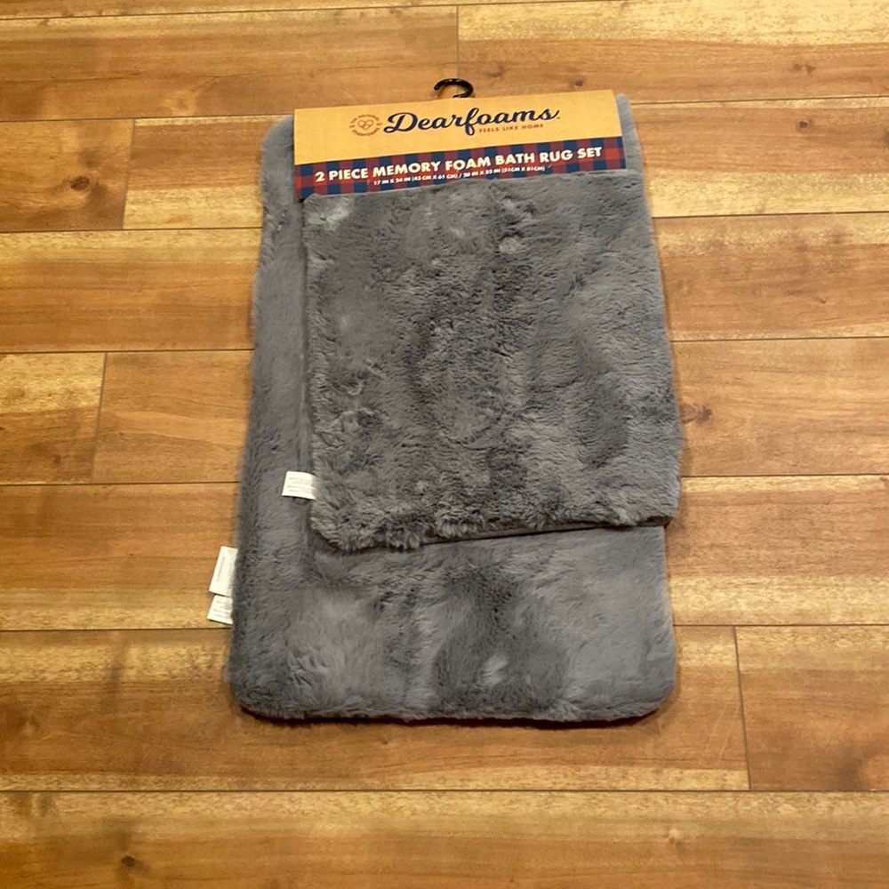 Mashing washable memory foam bath rug set